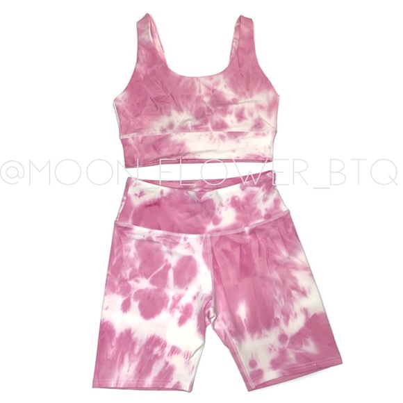 Kimberly Pink Cloud Tie-Dye Workout Set - Picture 2 of 14
